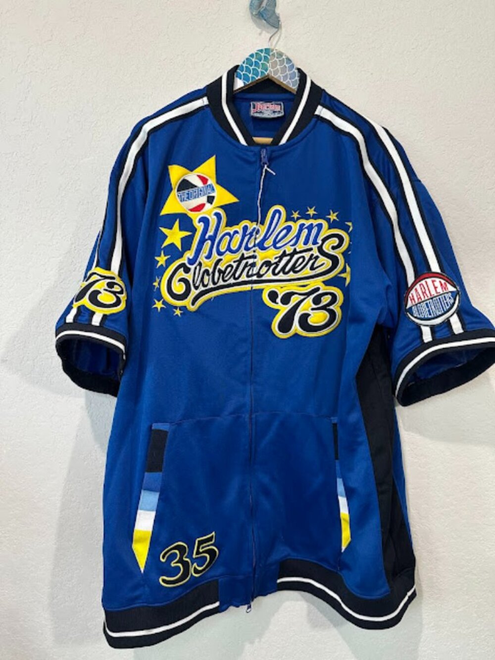 Vintage Y2K Platinum FUBU X Harlem Globetrotters Warm Up Jacket XXL
